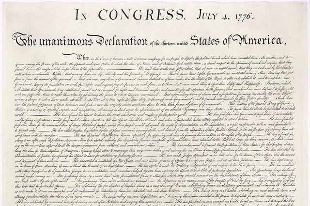 Фрагмент Декларации Независимости США