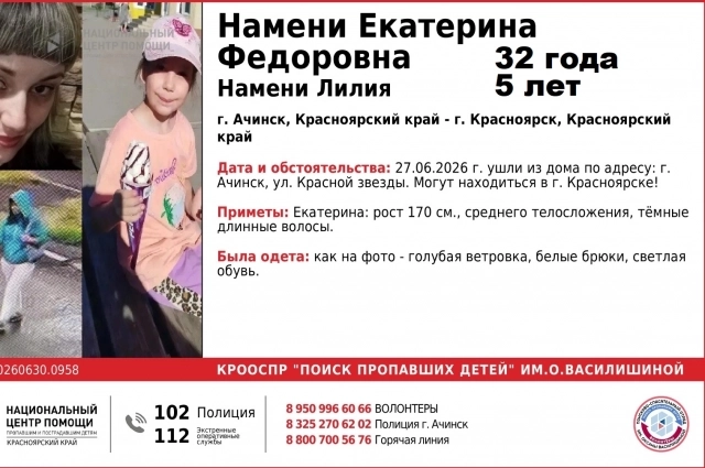 Ориентировка на пропавших.