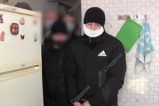 Кадр со следственного эксперимента.