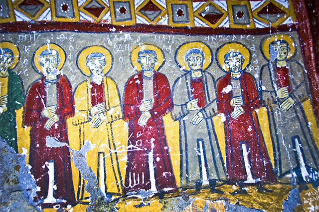 Фрагмент фрески в церкви Йиланли, на высеченной в скале церкви долины Ихлара.