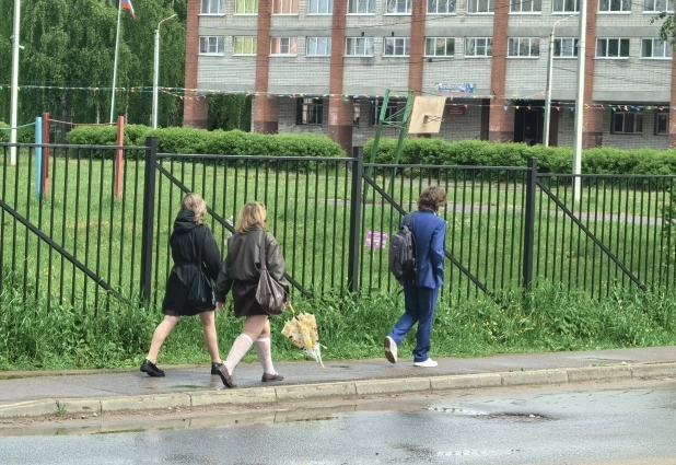 Только гольфы видны.
