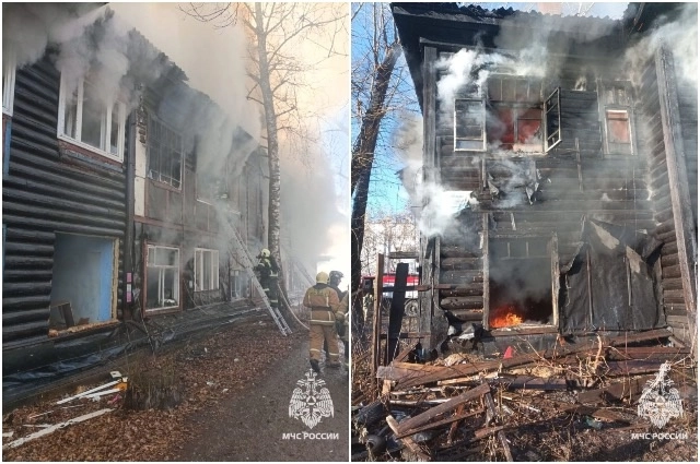 Пожар на Бердской в Томске