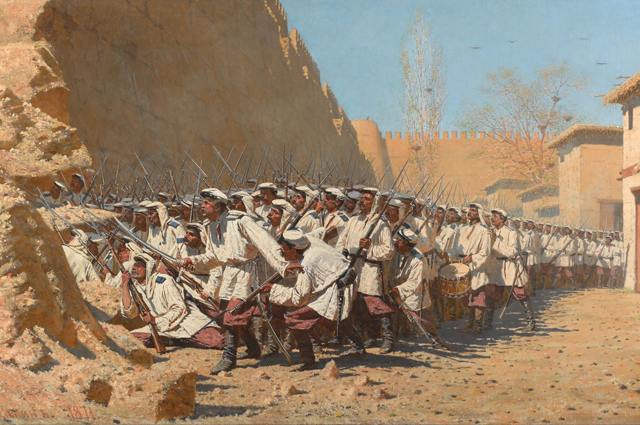 Русские солдаты у стен Хивы. (Верещагин В.В. 1871)