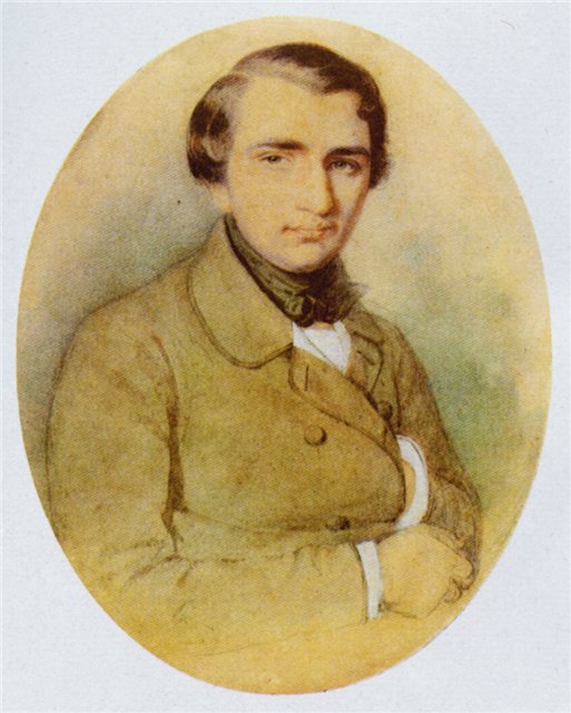 Иван Тургенев в молодости. Рисунок К. А. Горбунова, 1838 г.