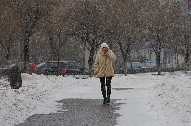 Снегопад в марте - обычное дело для Оренбуржья.
