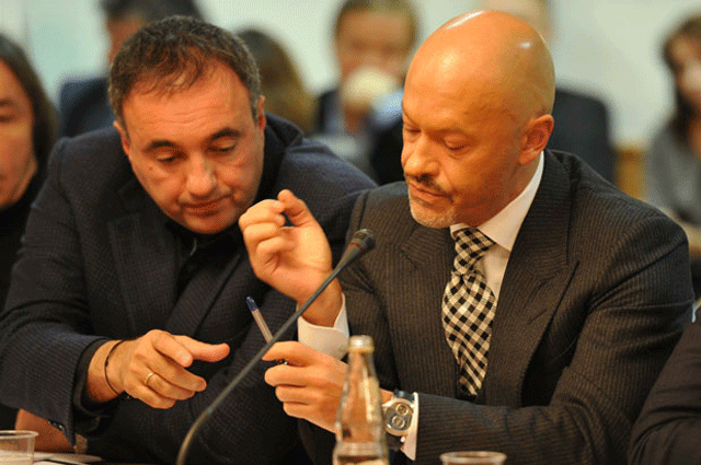 Александр Роднянский и Федор Бондарчук на заседании Госдумы. Февраль 2013 года
