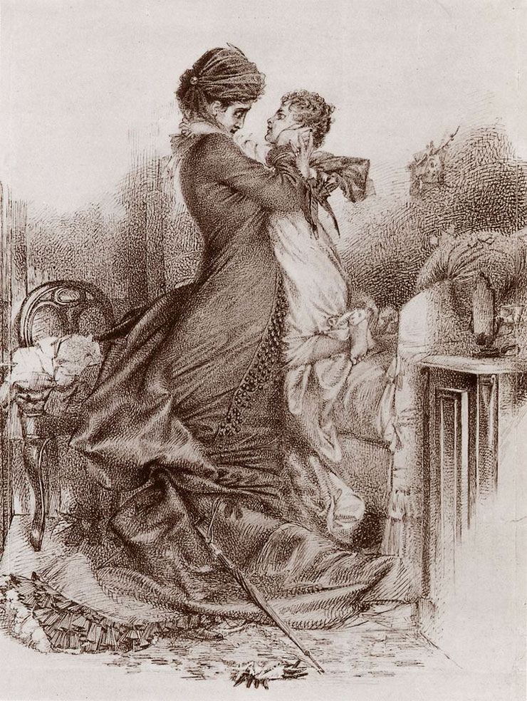 Михаил Врубель. Свидание Анны Карениной с сыном . 1878 год