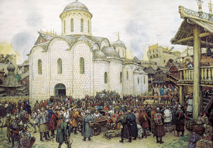 А.М. Васнецов, «Оборона Москвы от хана Тохтамыша. XIV век».