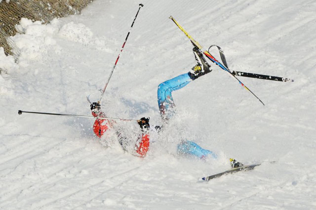 Падение Антона Гафарова на XXII зимних Олимпийских играх в Сочи
