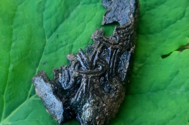 Мастер, создавший наконечник, украсил его сложным орнаментом.