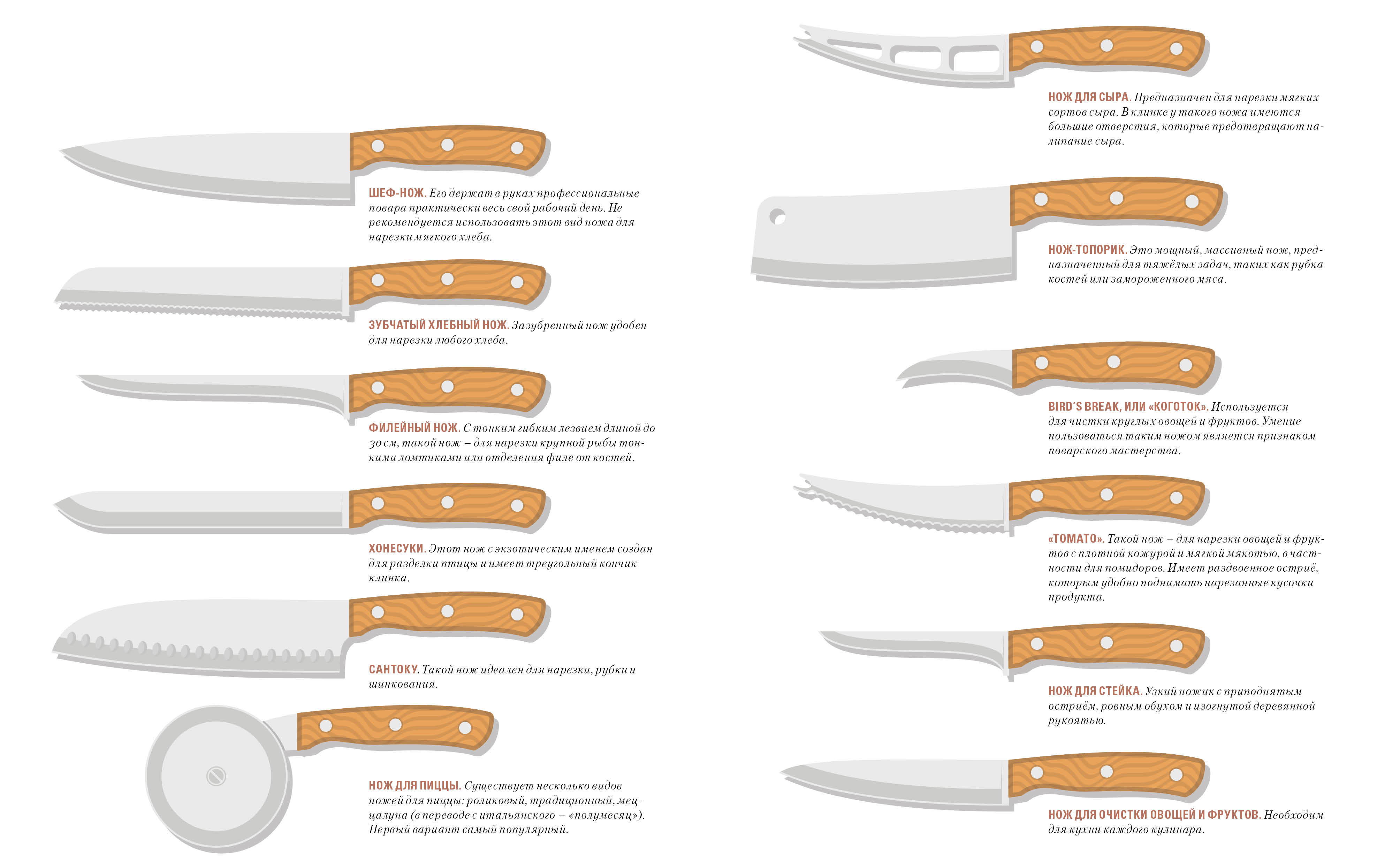 Ножи инфографика