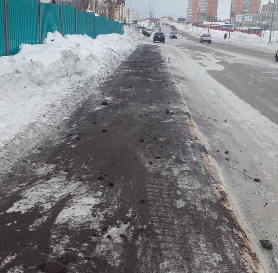 Противогололедная обработка тротуаров в Петропавловске-Камчатском