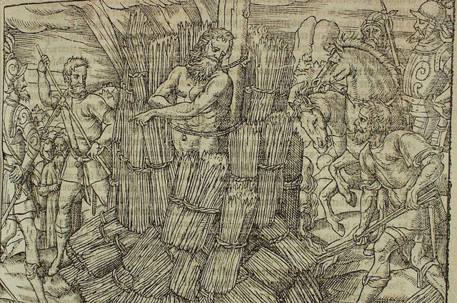 Сожжение Иеронима Пражского, Книга мучеников Джона Фокса (1563).