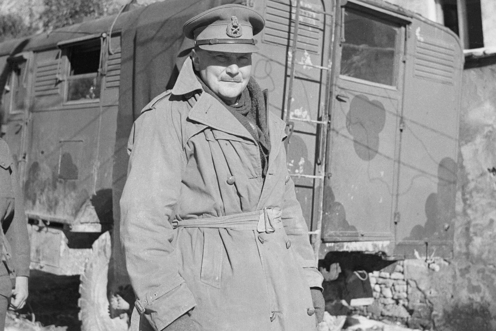 Бернард Фрейберг в Кассино в январе 1944 года.