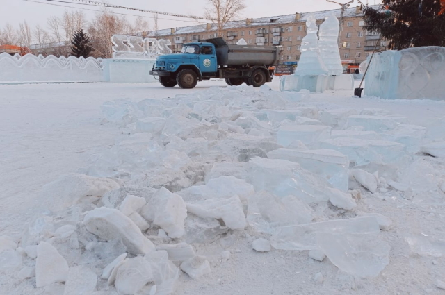 Ледовый городок в Копейске в феврале 2022 года.