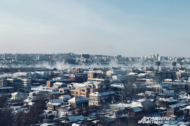 Так выглядит Иркутск в морозный день.