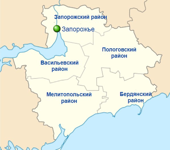 Районы Запорожской области с 17 июля 2020 года.