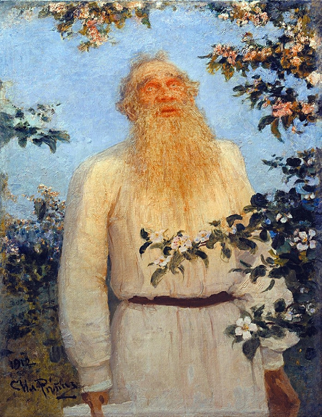   2. «Толстой в яблоневом саду» (Илья Репин). 