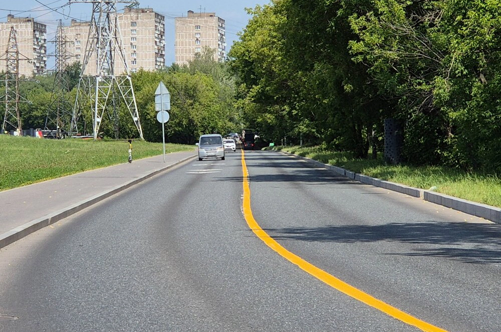 Новая желтая разметка в Москве.