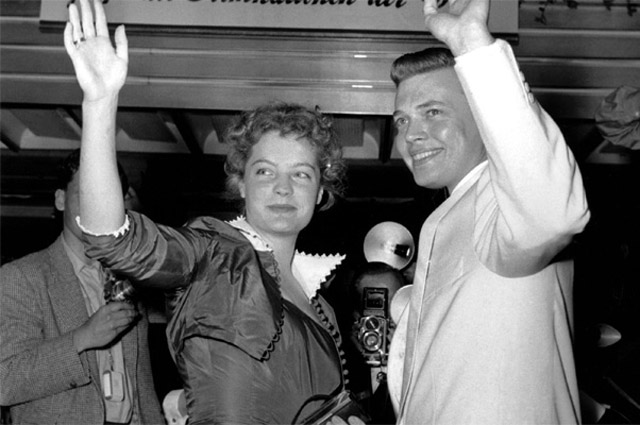 Роми Шнайдер и Карлхайнц Бём на Берлинском кинофестивале 1955 года