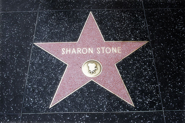 Плита Шэрон Стоун на алее звезд в Лос-Анджелесе