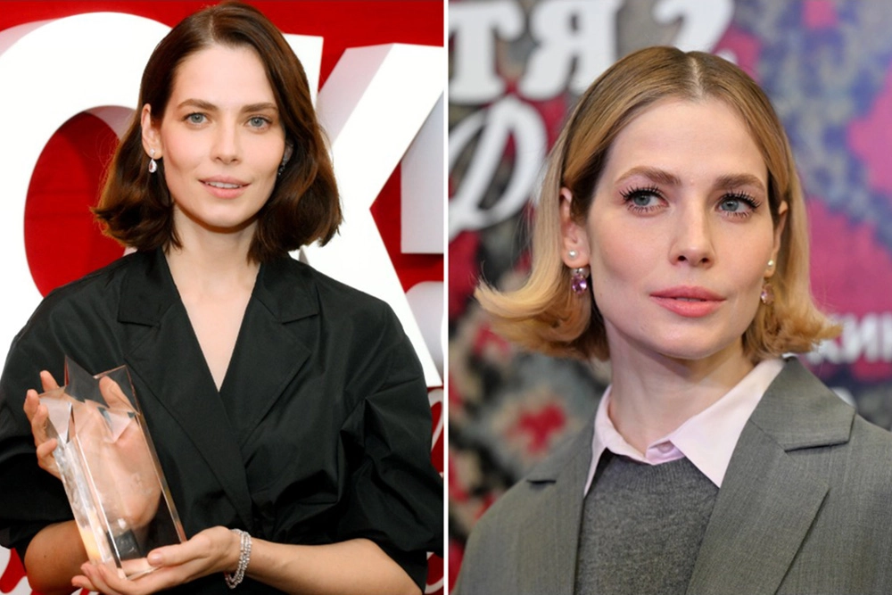 Юлия Снегирь с темными и светлыми волосами.