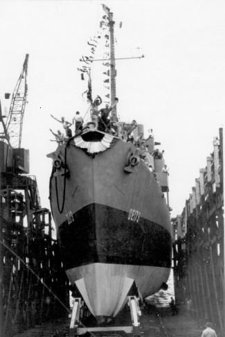 Спуск на воду «Элдриджа» 25 июля 1943, штат Нью-Джерси.