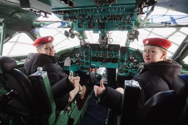 На борту Ту-134Ш.