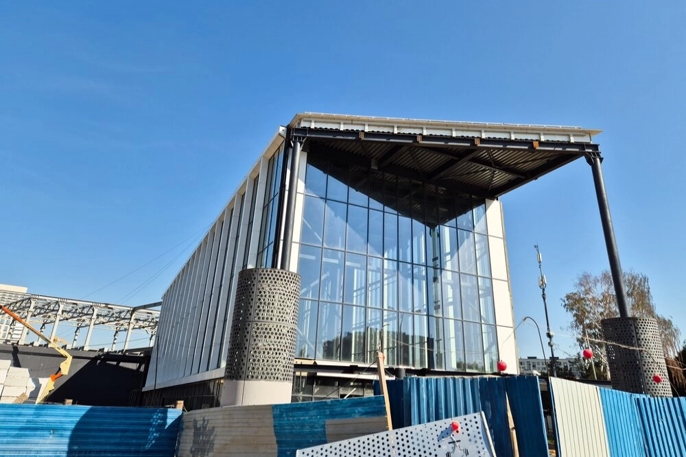 Строительство московского городского вокзала «Серп и Молот».