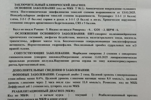 Светлана находится в коме.