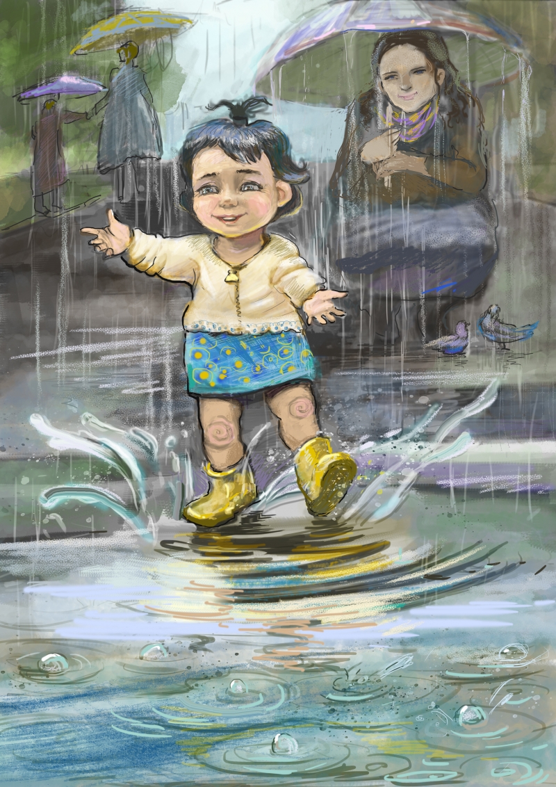 Иллюстрация к книге «Сказки дождя» Дарьи Галактионовой.