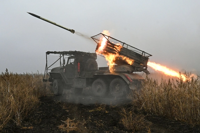 Реактивная система залпового огня (РСЗО) «Град» группировки «Центр» ВС РФ.