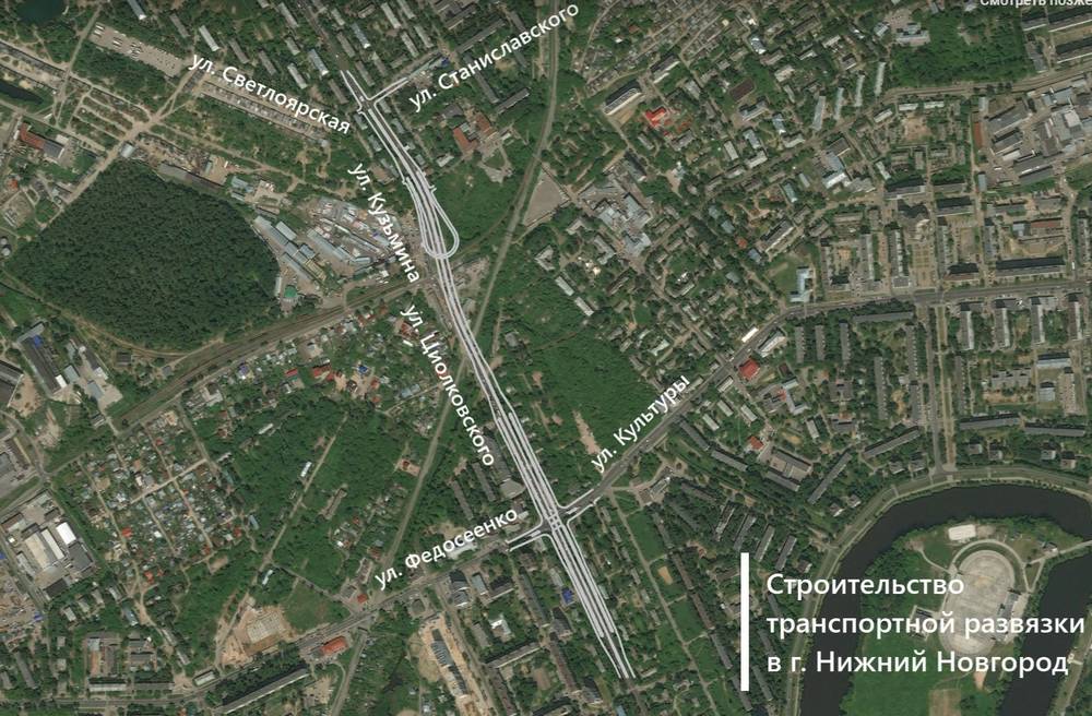 Схема развязки на улице Циолковского.