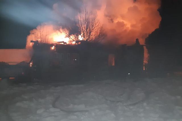 Пожар в деревне Савкино Белебеевского района Башкирии