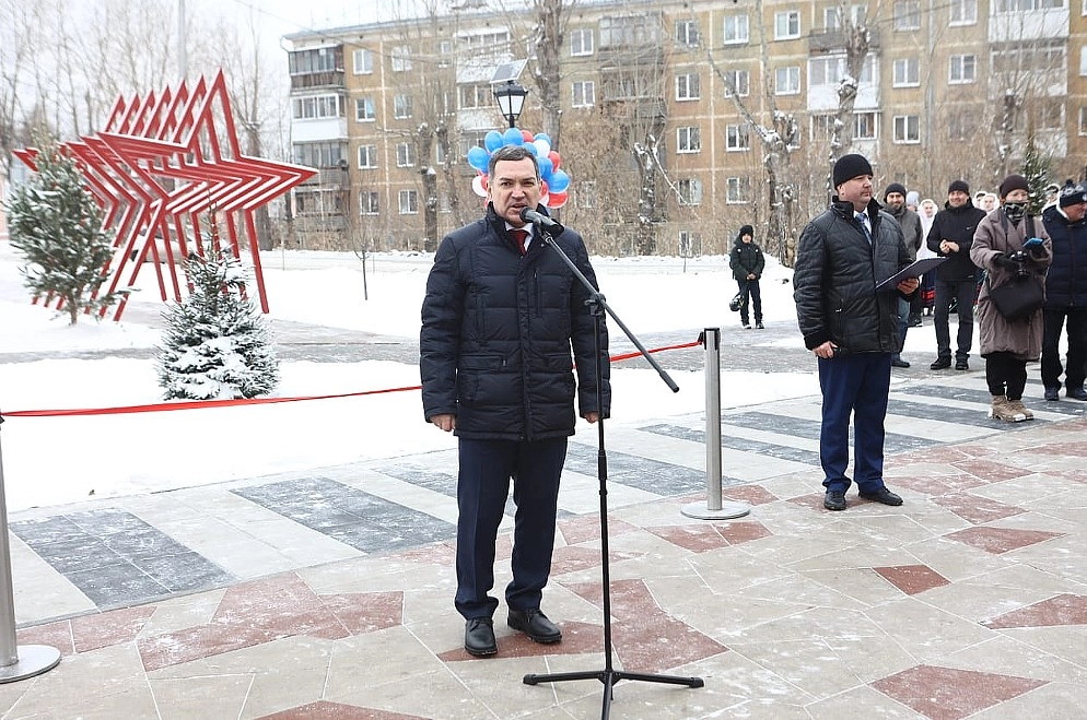 Благоустроенная территория нового сквера в Дзержинском районе