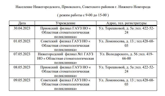 график стоматологий