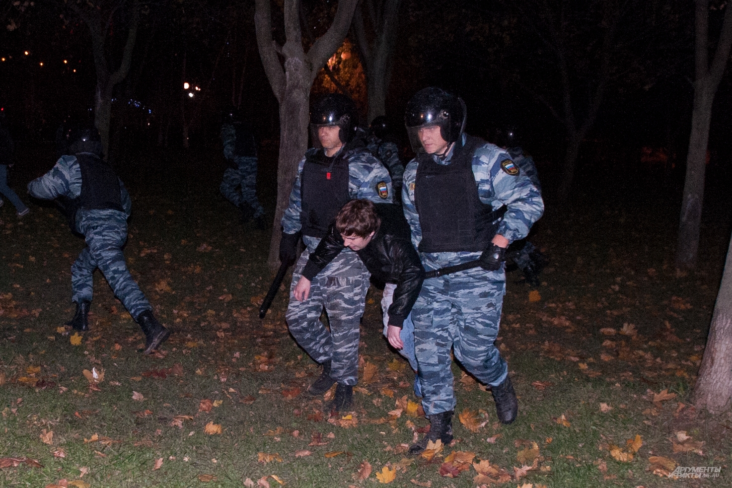 Задержание участников беспорядков в Бирюлёве