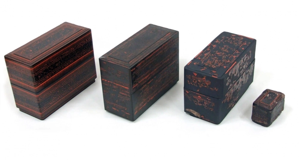 Восстановленные китайские шкатулки с могильника Усть-Альма. 