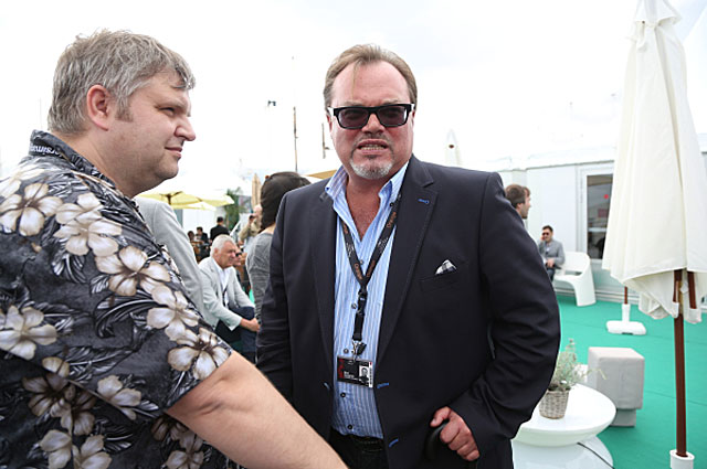 Генеральный директор кинокомпании Каро-Премьер Алексей Рязанцев (справа) во время 66-ого ежегодного Каннского кинофестиваля. 2013 год