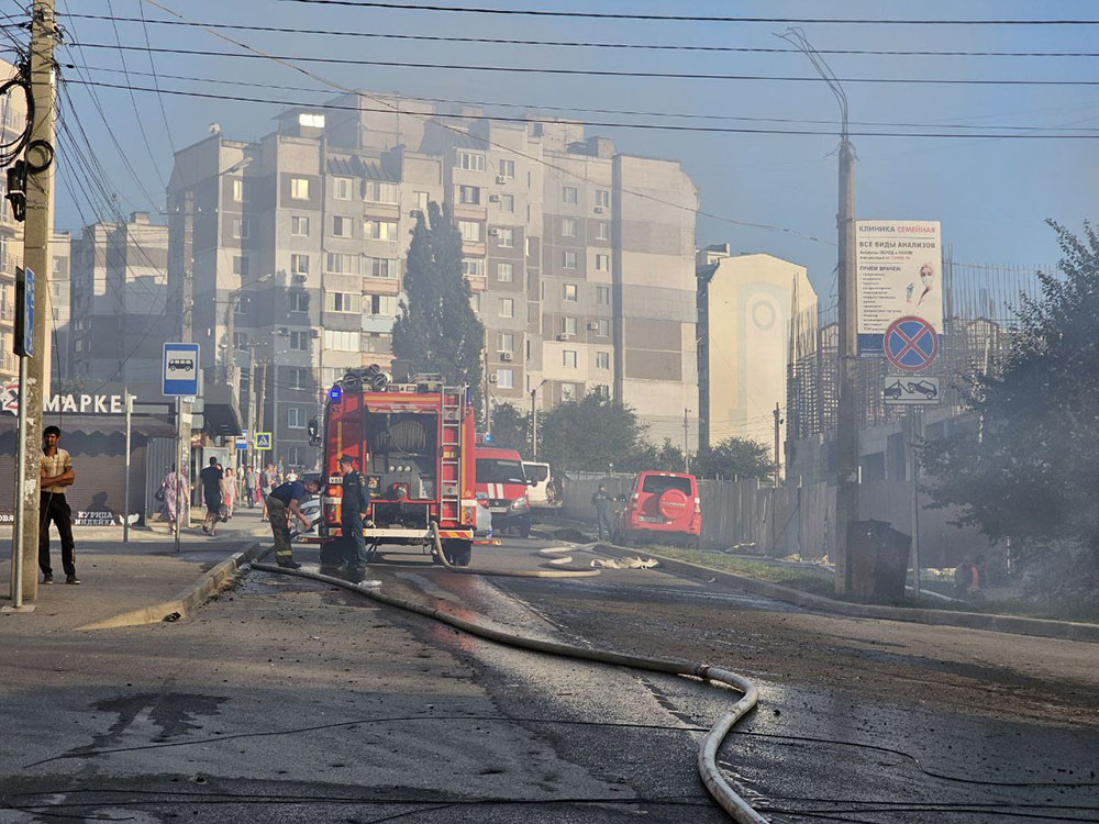 Пожар на Балаклавской в Симферополе.