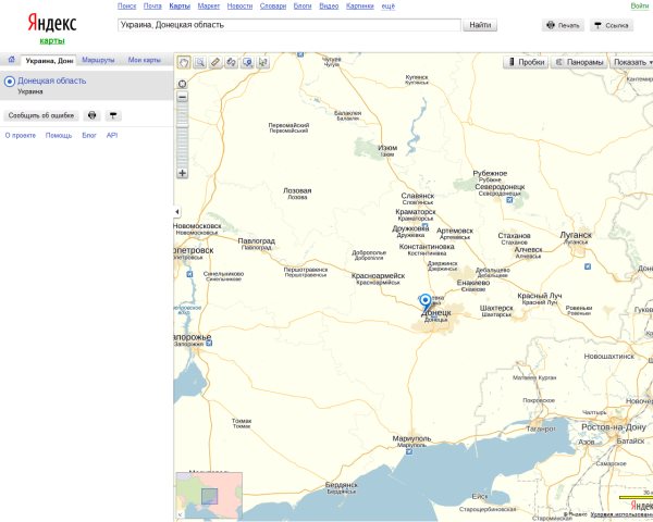 Карта донецка аэропорт