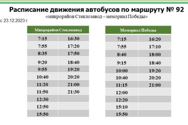 Расписание маршрута № 92 в Улан-Удэ в выходные дни. 