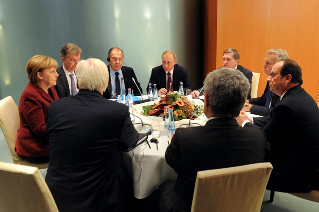 в Берлине состоялись переговоры лидеров России, Германии и Франции по урегулированию ситуации в Сирии