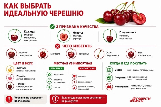 Как выбрать черешню: инфографика