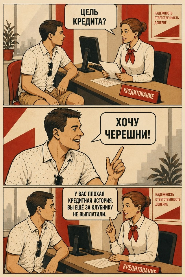 Главное при покупке черешни в кредит — расплатиться за клубнику.
