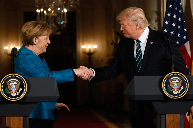 Ангела Меркель и Дональд Трамп.