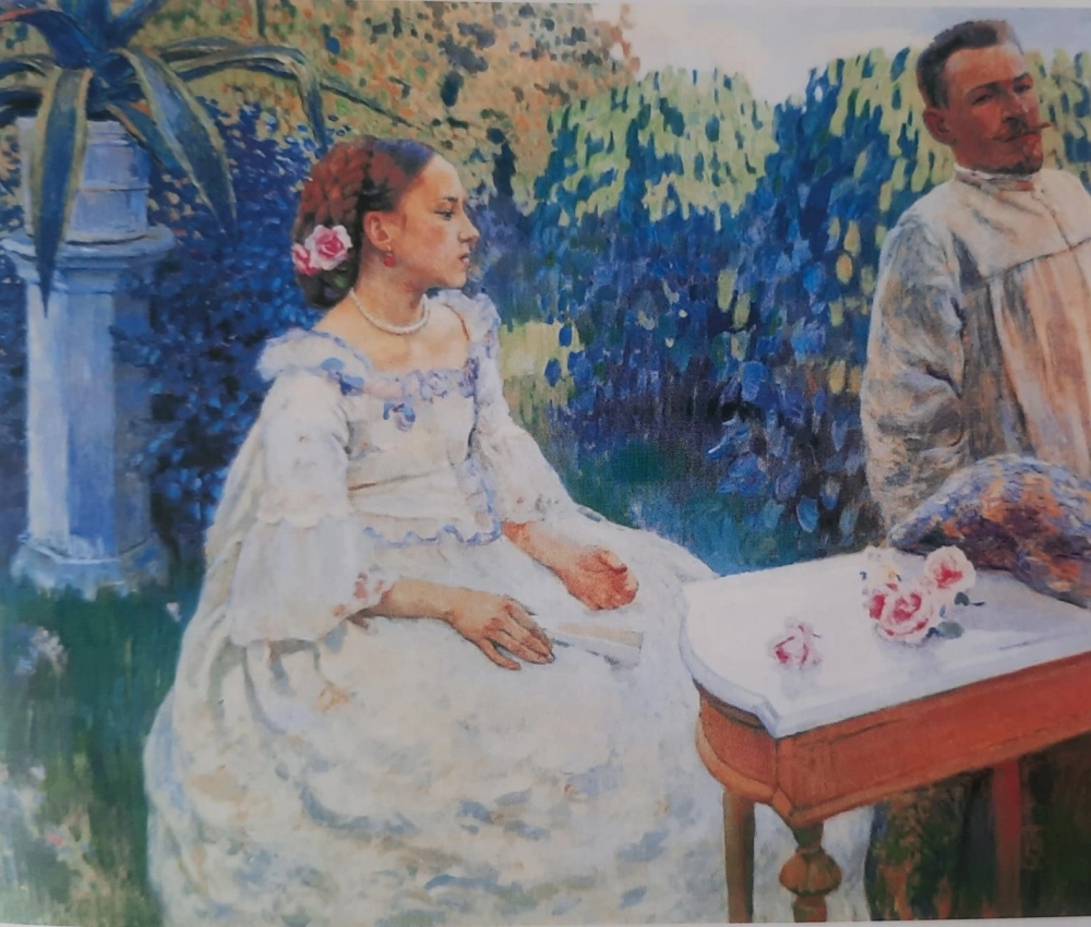 Автопортрет художника Борисова-Мусатова с сестрой. 1898 г.