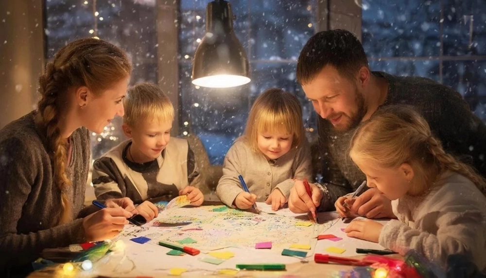 Составление карты желаний может стать увлекательным занятием для всей семьи.