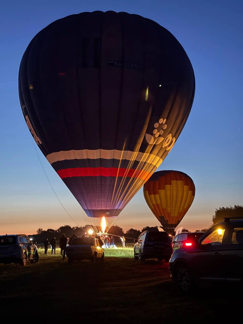 Шар поднялся в воздух в 05:55 утра.