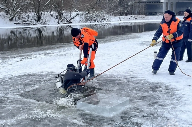 Водолазы продолжают обследовать дно Десны.